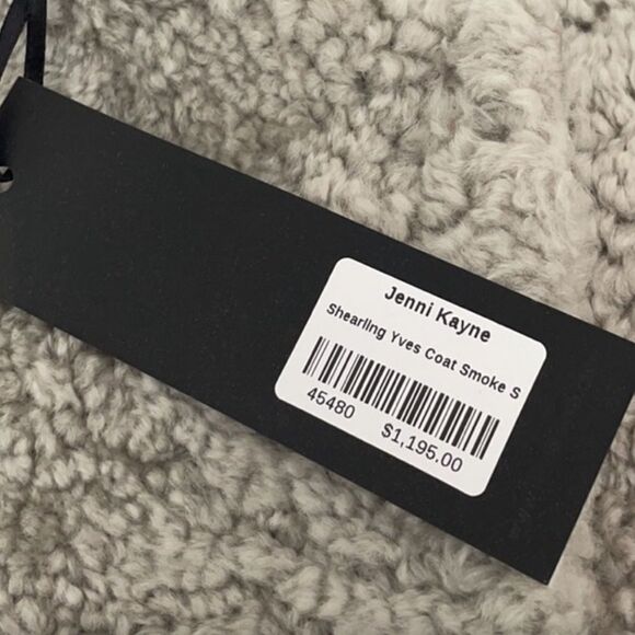 Jenni Kayne Yves Taupe Lamb Shearling 3/4 Sleeve Coat - Picture 5 of 16